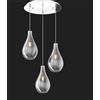 TopLight SOSP. CROMO 3 LUCI TONDA VETRI PICCOLI FUME' 1193CR-S3 TP-FU