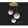 TopLight SOSP. CROMO 3 LUCI TONDO VETRI (2 PICCOLI +1 MEDIO) TUTTI BRONZO 1194CR-S3 TPM-BR