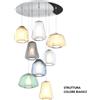 TopLight SOSPENSIONE BIANCO 8 LUCI TONDA VETRI (ALPHA VE + AM) (BETA TR + BL + AM) (GAMMA FU + AM + TR) 1176BI-S8 T ABG-MC