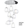 TopLight SOSPENSIONE BIANCO 8 LUCI TONDA VETRI 2X ALPHA + 3X BETA + 3X GAMMA TRASPARENTI 1176BI-S8 T ABG-TR