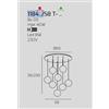 TopLight SOSPENSIONE BIANCO 8 LUCI TONDA VETRI 2X TR + 2X AM + 2X FU + RA + OR 1184BI-S8 T-MC