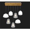 TopLight SOSPENSIONE OTTONE SAT. 7 LUCI RETTANGOLARE VETRI (ALPHA 2X TR) (BETA 2X TR) (GAMMA 3X FU) 1176OS-S7 R ABG-TF