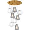 TopLight SOSPENSIONE OTTONE SAT. 8 LUCI TONDA VETRI (ALPHA 2X TR) (BETA 2X TR) (GAMMA 4X FU) 1176OS-S8 T ABG-TF