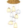 TopLight SOSPENSIONE OTTONE SAT. 8 LUCI TONDA VETRI (ALPHA TR+AM) (1X BETA TR + 2X AM) (1X GAMMA TR + 2X AM) 1176OS-S8 T ABG-TA