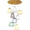 TopLight SOSPENSIONE OTTONE SAT. 8 LUCI TONDA VETRI (ALPHA VE + AM) (BETA TR + BL + AM) (GAMMA FU + AM + TR) 1176OS-S8 T ABG-MC