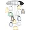 TopLight SOSPENSIONE CROMO 12 LUCI TONDA VETRI (ALPHA 1X VE + 1X AM + 1X TR ) (BETA 1X TR + 2X AM + 2X BL) (GAMMA 2X FU + 1X AM +1X TR) 1176CR-S12 T ABG-MC