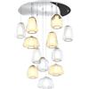 TopLight SOSPENSIONE CROMO 12 LUCI TONDA VETRI (ALPHA 2 X AM + 1 X TR) (BETA 2X AM + 2X TR ) (GAMMA 2X AM + 3X TR) 1176CR-S12 T ABG-TA