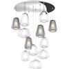 TopLight SOSPENSIONE CROMO 12 LUCI TONDA VETRI (ALPHA 3X TR) (BETA 4X TR) (GAMMA 4X FU + 1X TR) 1176CR-S12 T ABG-TF