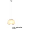 TopLight SOSPENSIONE BIANCO 1 LUCE VETRO ALPHA AMBRA 1176BI-S1 ALPHA-AM