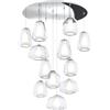 TopLight SOSPENSIONE CROMO 12 LUCI TONDA VETRI 3X ALPHA + 4X BETA + 5X GAMMA TRASPARENTI 1176CR-S12 T ABG-TR
