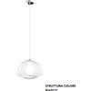 TopLight SOSPENSIONE BIANCO 1 LUCE VETRO ALPHA TRASPARENTE 1176BI-S1 ALPHA-TR