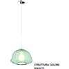 TopLight SOSPENSIONE BIANCO 1 LUCE VETRO ALPHA VERDE 1176BI-S1 ALPHA-VE