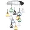 TopLight SOSPENSIONE CROMO 12 LUCI TONDA VETRI 3X TR + 3X AM + 2X FU + 2X VE + 2X BL 1177CR-S12 T-MC