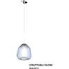 TopLight SOSPENSIONE BIANCO 1 LUCE VETRO BETA BLU 1176BI-S1 BETA-BL
