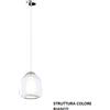 TopLight SOSPENSIONE BIANCO 1 LUCE VETRO BETA TRASPARENTE 1176BI-S1 BETA-TR