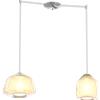 TopLight SOSPENSIONE CROMO 2 LUCI SPOSTABILE VETRI ALPHA + BETA AMBRA 1176CR-S2 S AB-AM