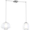 TopLight SOSPENSIONE CROMO 2 LUCI SPOSTABILE VETRI ALPHA + BETA TRASPARENTI 1176CR-S2 S AB-TR