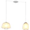 TopLight SOSPENSIONE BIANCO 2 LUCI SPOSTABILE VETRI ALPHA + BETA AMBRA 1176BI-S2 S AB-AM
