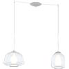 TopLight SOSPENSIONE BIANCO 2 LUCI SPOSTABILE VETRI ALPHA + BETA TRASPARENTI 1176BI-S2 S AB-TR