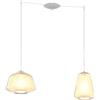 TopLight SOSPENSIONE BIANCO 2 LUCI SPOSTABILE VETRI ALPHA + GAMMA AMBRA 1176BI-S2 S AG-AM