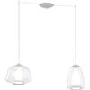 TopLight SOSPENSIONE BIANCO 2 LUCI SPOSTABILE VETRI ALPHA + GAMMA TRASPARENTI 1176BI-S2 S AG-TR