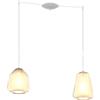 TopLight SOSPENSIONE BIANCO 2 LUCI SPOSTABILE VETRI BETA + GAMMA AMBRA 1176BI-S2 S BG-AM