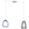 TopLight SOSPENSIONE BIANCO 2 LUCI SPOSTABILE VETRI BETA BL + GAMMA FU 1176BI-S2 S BG-MC