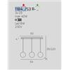 TopLight SOSPENSIONE CROMO 3 LUCI RETTANGOLARE VETRI 2X BR + 1X AM 1184CR-S3 R-AB
