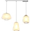 TopLight SOSPENSIONE CROMO 3 LUCI RETTANGOLARE VETRI ALPHA + BETA + GAMMA AMBRA 1176CR-S3 R ABG-AM