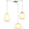 TopLight SOSPENSIONE CROMO 3 LUCI SPOSTABILE VETRI ALPHA + BETA + GAMMA AMBRA 1176CR-S3 S ABG-AM