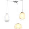TopLight SOSPENSIONE CROMO 3 LUCI SPOSTABILE VETRI ALPHA AM + BETA AM + GAMMA TR 1176CR-S3 S ABG-TA