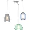 TopLight SOSPENSIONE CROMO 3 LUCI SPOSTABILE VETRI ALPHA VE + BETA BL + GAMMA FU 1176CR-S3 S ABG-MC