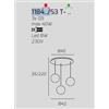 TopLight SOSPENSIONE CROMO 3 LUCI TONDA VETRI 2X FU + 1X BR 1184CR-S3 T-FB