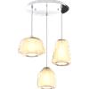 TopLight SOSPENSIONE CROMO 3 LUCI TONDA VETRI ALPHA + BETA + GAMMA AMBRA 1176CR-S3 T ABG-AM
