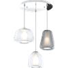 TopLight SOSPENSIONE CROMO 3 LUCI TONDA VETRI ALPHA TR + BETA TR + GAMMA FU 1176CR-S3 T ABG-TF