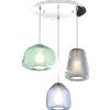 TopLight SOSPENSIONE CROMO 3 LUCI TONDA VETRI ALPHA VE + BETA BL + GAMMA FU 1176CR-S3 T ABG-MC