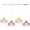 TopLight SOSPENSIONE CROMO 4 LUCI RETTANGOLARE VETRI (2 X PICCOLO AM + 2 X PICCOLO RU) 1191CR-S4 RP-AR