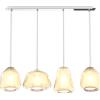 TopLight SOSPENSIONE CROMO 4 LUCI RETTANGOLARE VETRI ALPHA + 2X BETA + GAMMA AMBRA 1176CR-S4 R ABG-AM