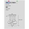 TopLight SOSPENSIONE CROMO 5 LUCI RETTANGOLARE VETRI (2 X PICCOLO AM + 2 X PICCOLO RU + 1 X PICCOLO ZA) 1191CR-S5 RP-MC