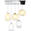 TopLight SOSPENSIONE CROMO 5 LUCI RETTANGOLARE VETRI (ALPHA AM) (BETA AM + TR) (GAMMA TR + AM) 1176CR-S5 R ABG-TA