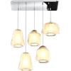 TopLight SOSPENSIONE CROMO 5 LUCI RETTANGOLARE VETRI 1X ALPHA + 2X BETA + 2X GAMMA AMBRA 1176CR-S5 R ABG-AM
