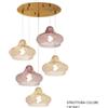 TopLight SOSPENSIONE CROMO 5 LUCI TONDA VETRI (3 X PICCOLO AM + 2 X PICCOLO RU) 1191CR-S5 TP-AR