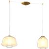TopLight SOSPENSIONE OTTONE SAT. 2 LUCI SPOSTABILE VETRI ALPHA + BETA AMBRA 1176OS-S2 S AB-AM