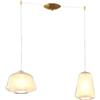 TopLight SOSPENSIONE OTTONE SAT. 2 LUCI SPOSTABILE VETRI ALPHA + GAMMA AMBRA 1176OS-S2 S AG-AM