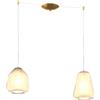 TopLight SOSPENSIONE OTTONE SAT. 2 LUCI SPOSTABILE VETRI BETA + GAMMA AMBRA 1176OS-S2 S BG-AM