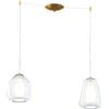 TopLight SOSPENSIONE OTTONE SAT. 2 LUCI SPOSTABILE VETRI BETA + GAMMA TRASPARENTI 1176OS-S2 S BG-TR
