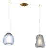 TopLight SOSPENSIONE OTTONE SAT. 2 LUCI SPOSTABILE VETRI BETA BL + GAMMA FU 1176OS-S2 S BG-MC