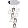 TopLight SOSPENSIONE CROMO 8 LUCI TONDA VETRI (ALPHA 2X TR) (BETA 2X TR) (GAMMA 4X FU) 1176CR-S8 T ABG-TF