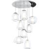 TopLight SOSPENSIONE CROMO 8 LUCI TONDA VETRI 2X ALPHA + 3X BETA + 3X GAMMA TRASPARENTI 1176CR-S8 T ABG-TR
