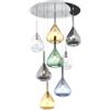 TopLight SOSPENSIONE CROMO 8 LUCI TONDA VETRI 2X TR + 2X AM + 2X FU + 1X VE + 1X BL 1177CR-S8 T-MC